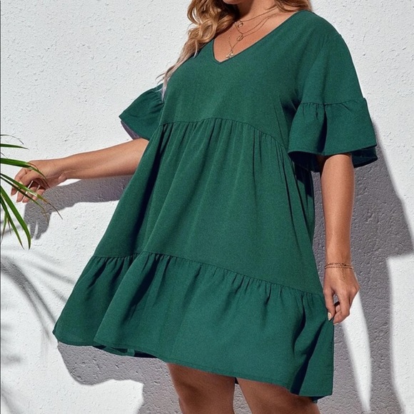 Boho ruffle hem smock dress - Picture 8 of 16